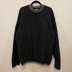 Vintage Alps Mens Wool Blend Crewneck Sweater Charcoal Gray Made in USA XL